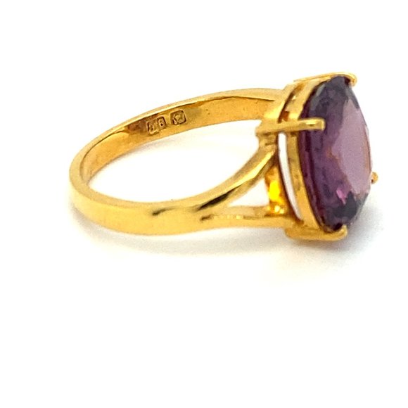Certified Spinel 6.15ct Solid 22K Yellow Gold Ring - Picture 4 of 8